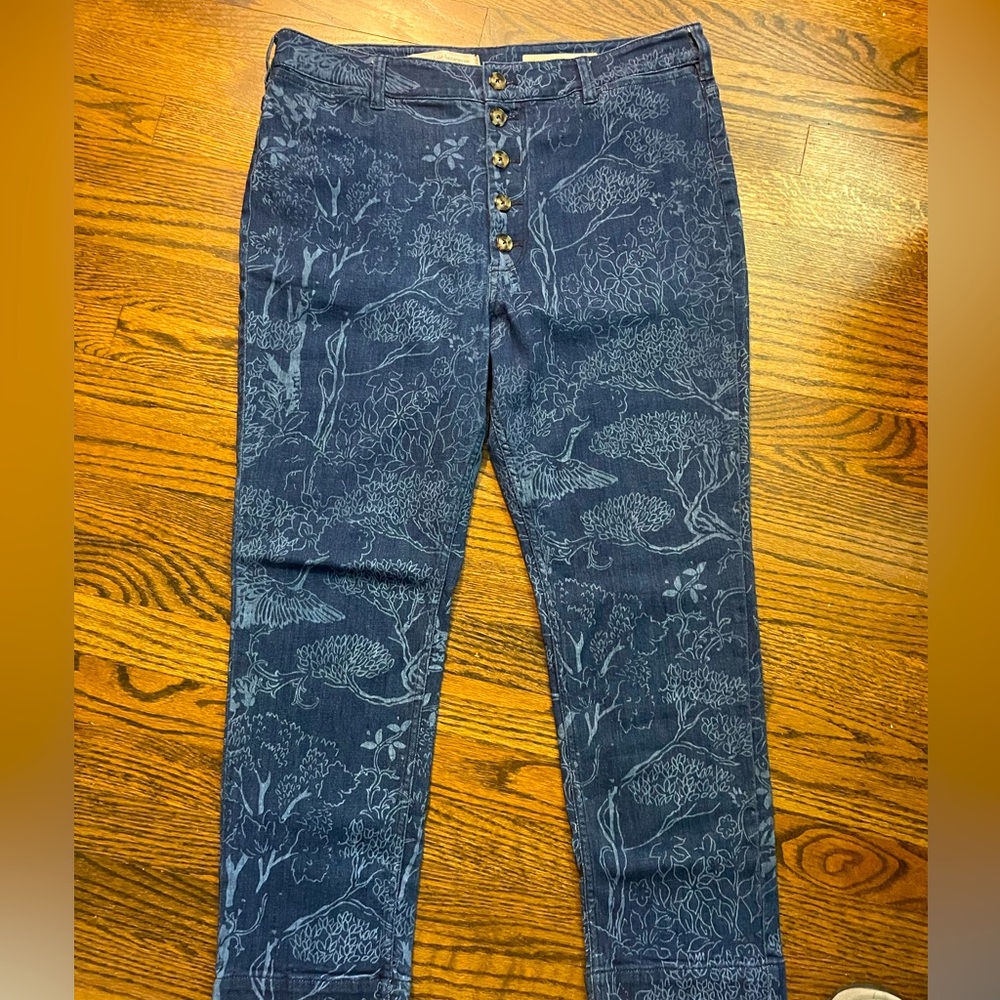 Anthropologie Pilcro & The Letterpress High Rise Printed Jeans size 32